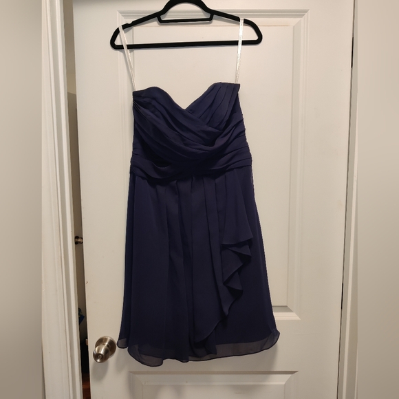 Navy Strapless Bridesmaid Dress - Picture 1 of 3